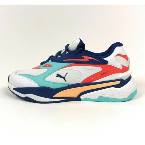 Puma RS-Fast CS Courtside Shoes Sneakers White Blue Athletic Casual 381454-01 - Picture 6 of 9